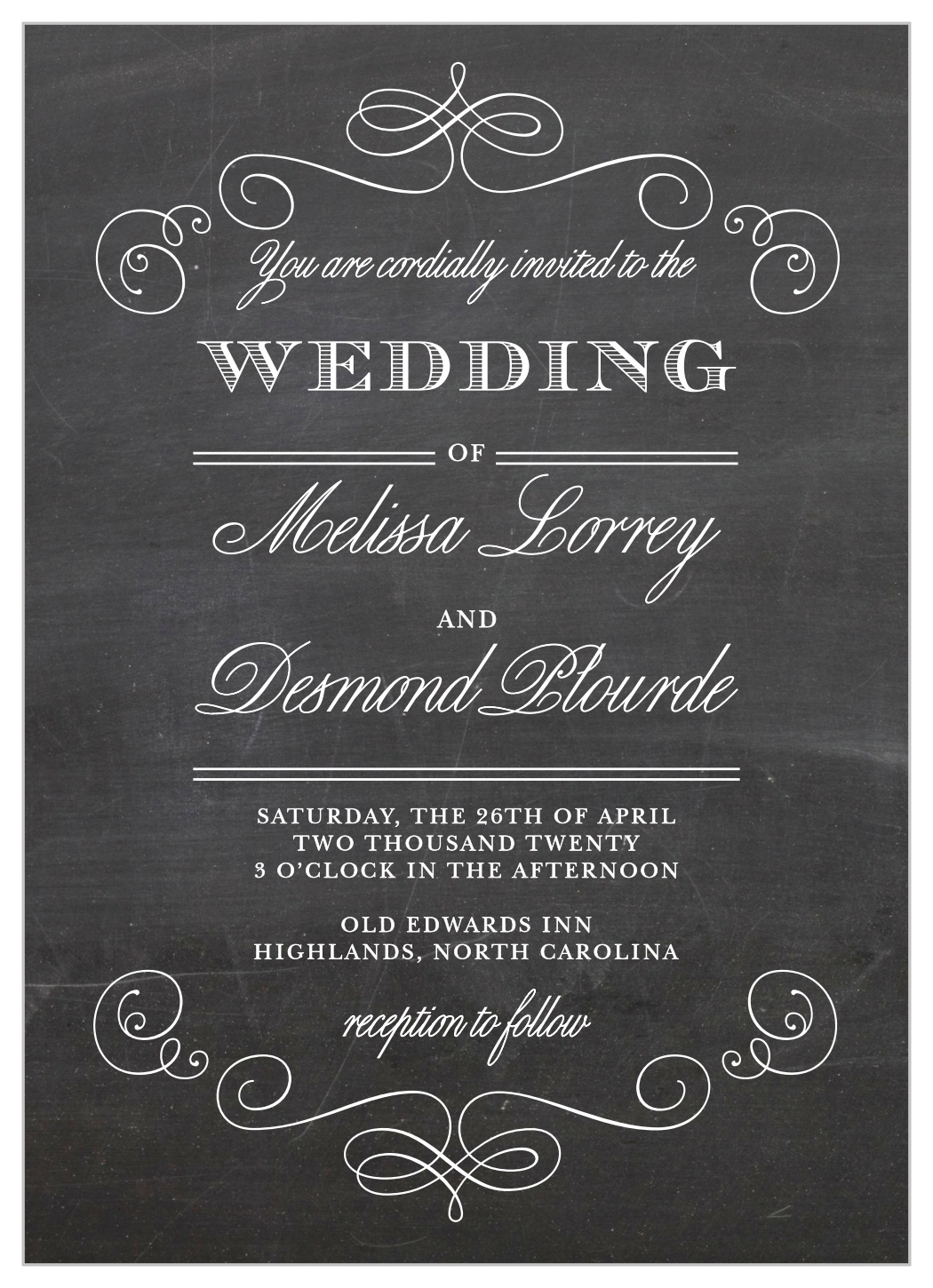 Fancy Chalkboard Wedding Invitations by Basic Invite