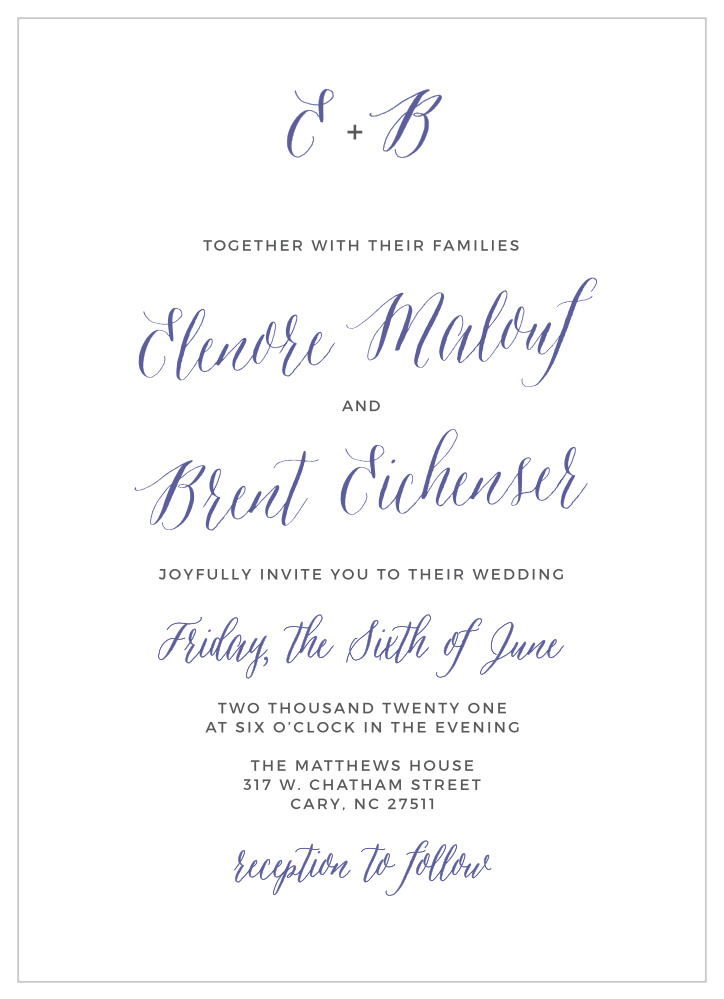Rustic Script Wedding Invitations by Basic Invite