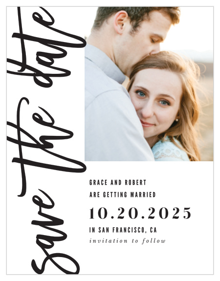 Announce your upcoming celebrations with our beautifully minimalist Sweet Simplicity Save the Date Cards!