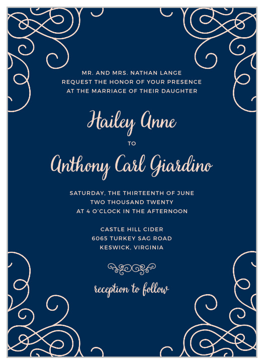 Champagne and Red Castle Style Wedding Invitation Card All in One 