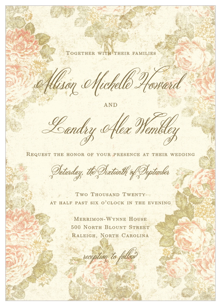 Romantic Vintage Wedding Invitations by Basic Invite