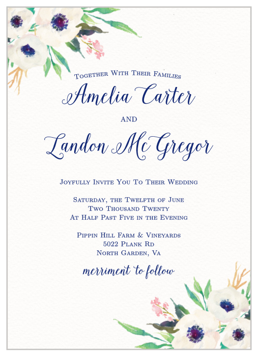 Watercolor Wedding Invitations Match Your Color Style Free