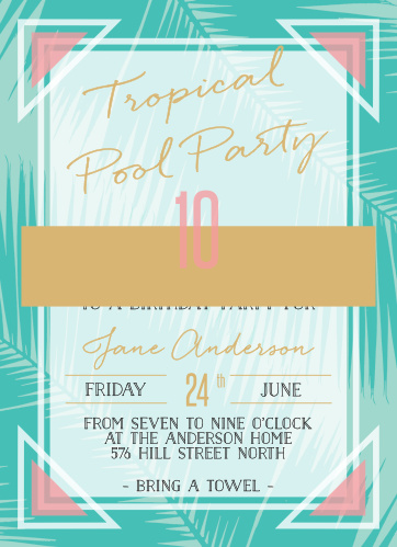 pool party invitations match your color style free
