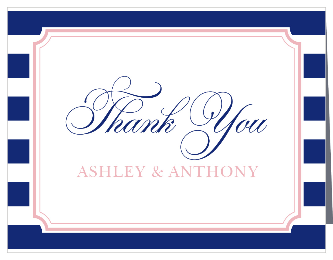 Preppy Stripe Wedding Thank You Cards By Basic Invite