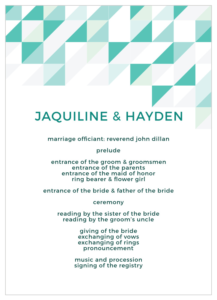 Chic Geometric Wedding Programs By Basic Invite