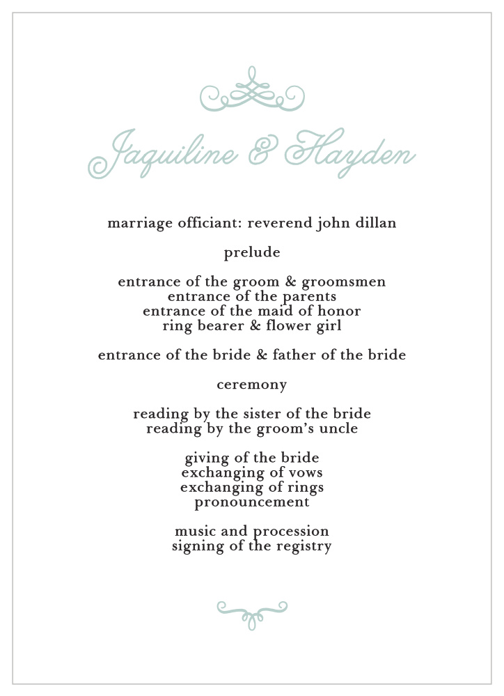 Whimsical Script Wedding Programs Whimsical Script Wedding Programs
