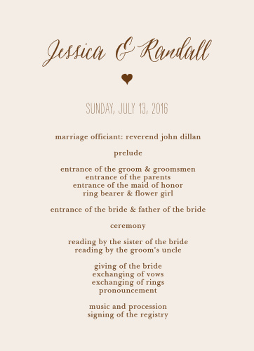 Wedding Programs Match Your Colors Style Free Basic Invite