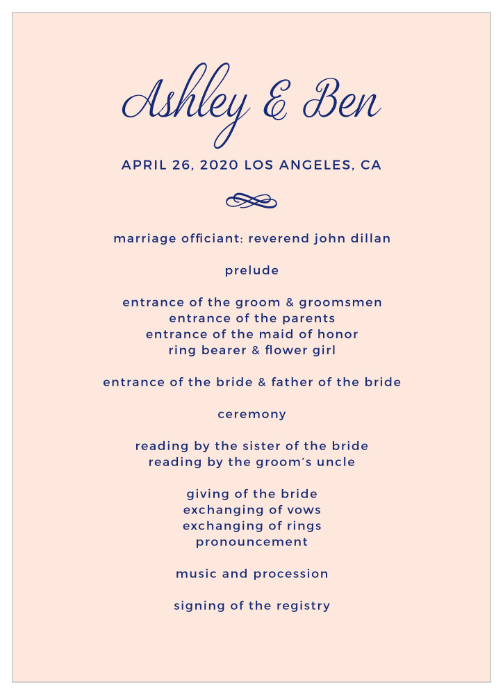 Diamond Monogram Wedding Programs By Basic Invite