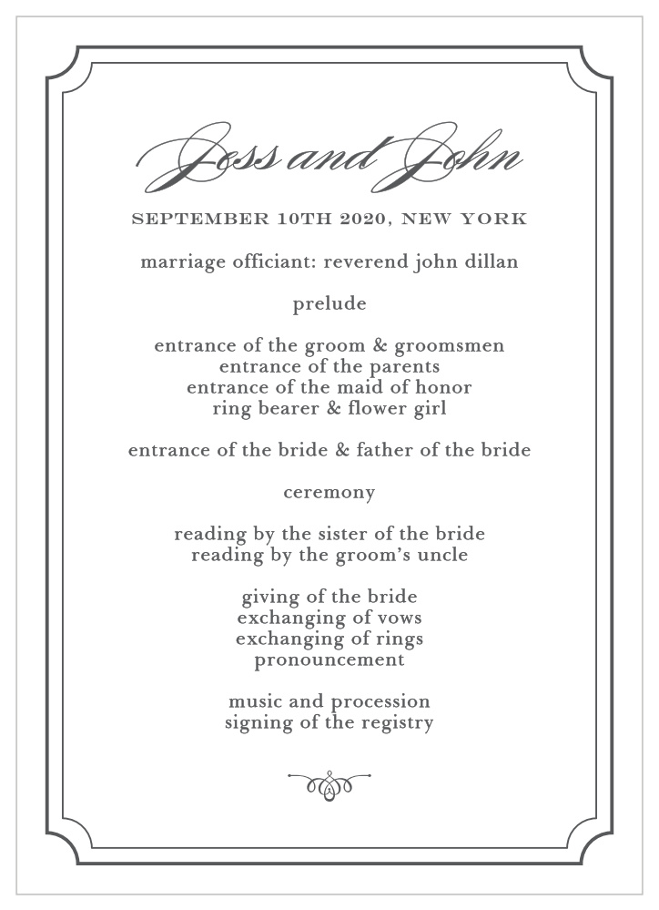 Elegant Script Wedding Programs Elegant Script Wedding Programs