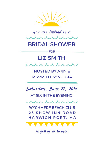 Beach Bridal Shower Invitations Match Your Color Style Free