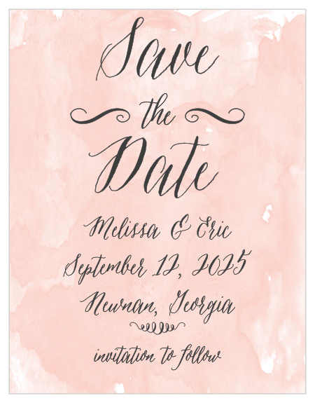 The Watercolor Script Save-the-Date Cards are part of the Crafty Pie collection by Basic Invite.  Now you can take your favorite save the date design and instantly personalize it online with real-time previews.