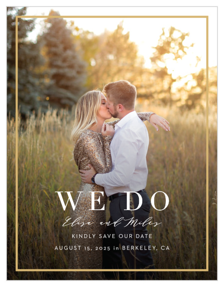 Our Opaque Photo Flair Save the Date Cards are sure to have loved ones rushing to their calendars to mark the date of your wedding.