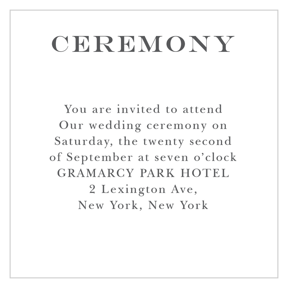 wedding ceremony invitation