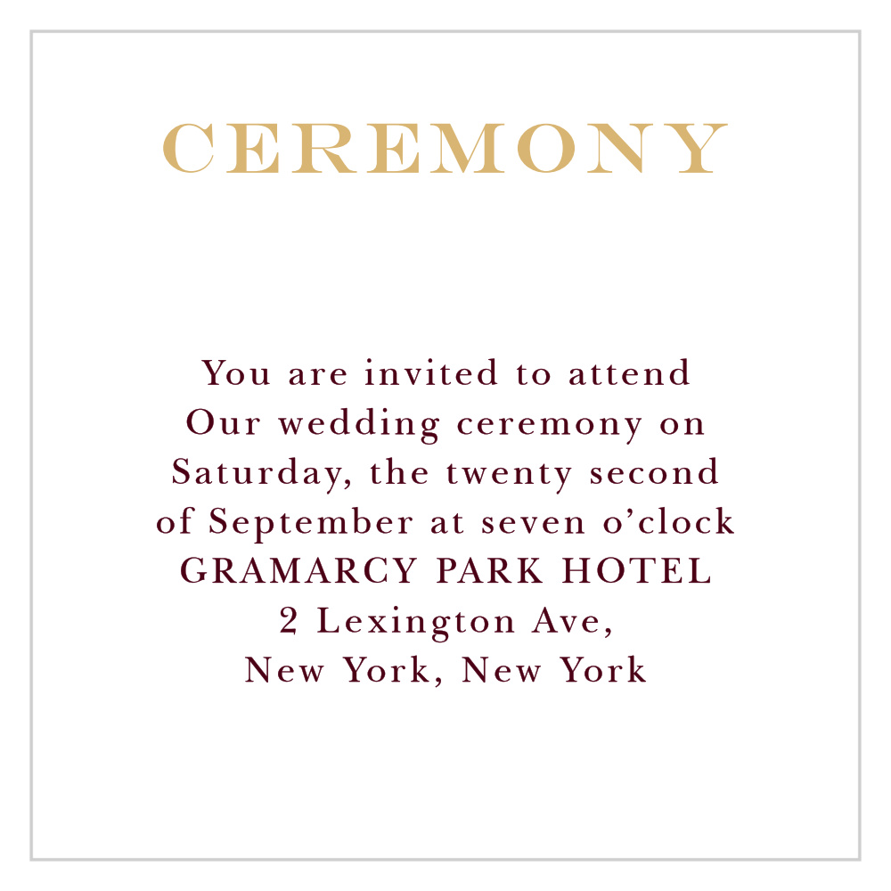 wedding ceremony invitation