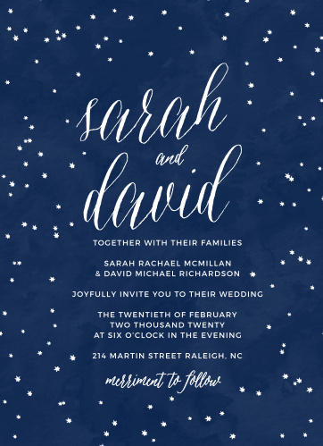 Starry Night Wedding Invitations Match Your Color Style Free