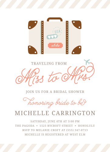 travel bridal shower invitations