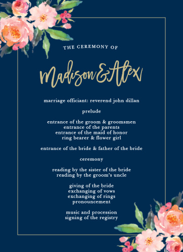 Inexpensive Wedding Programs Match Your Color Style Free