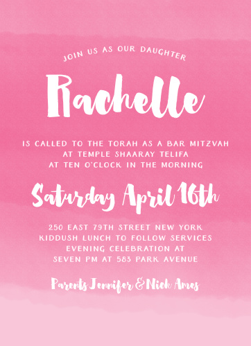 Inexpensive Bat Mitzvah Invitations Match Your Color Style Free