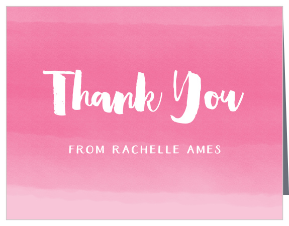 Wrap up your perfect Bat Mitzvah experience with the Watercolor Ombre Thank You cards. Express your gratitude to all your family and friends with a personalized Thank You card.