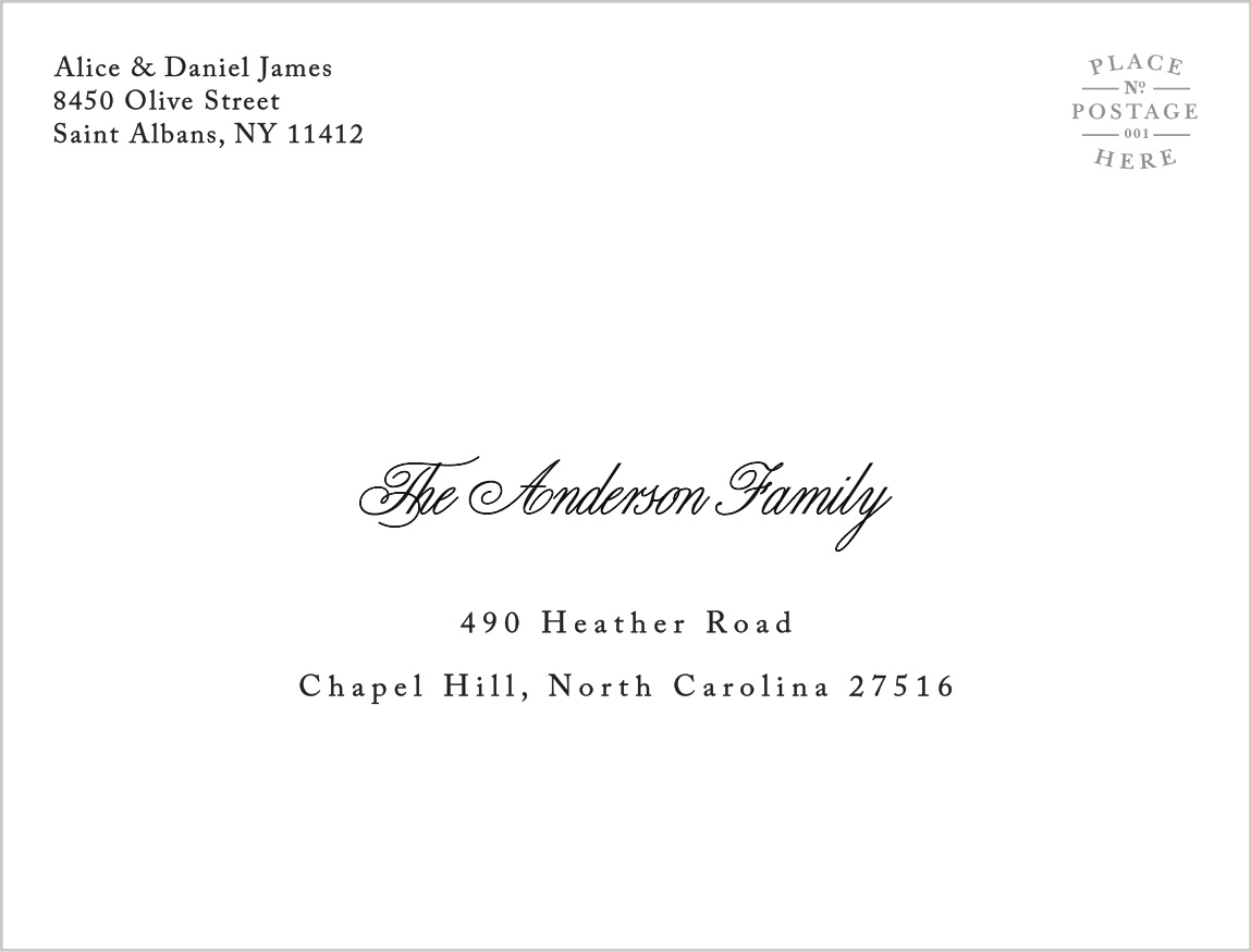 mailing envelope address