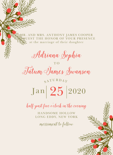 winter wedding invitations match your color style free