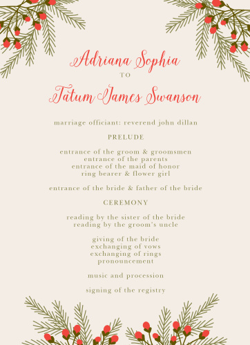 two sided wedding programs match your color style free