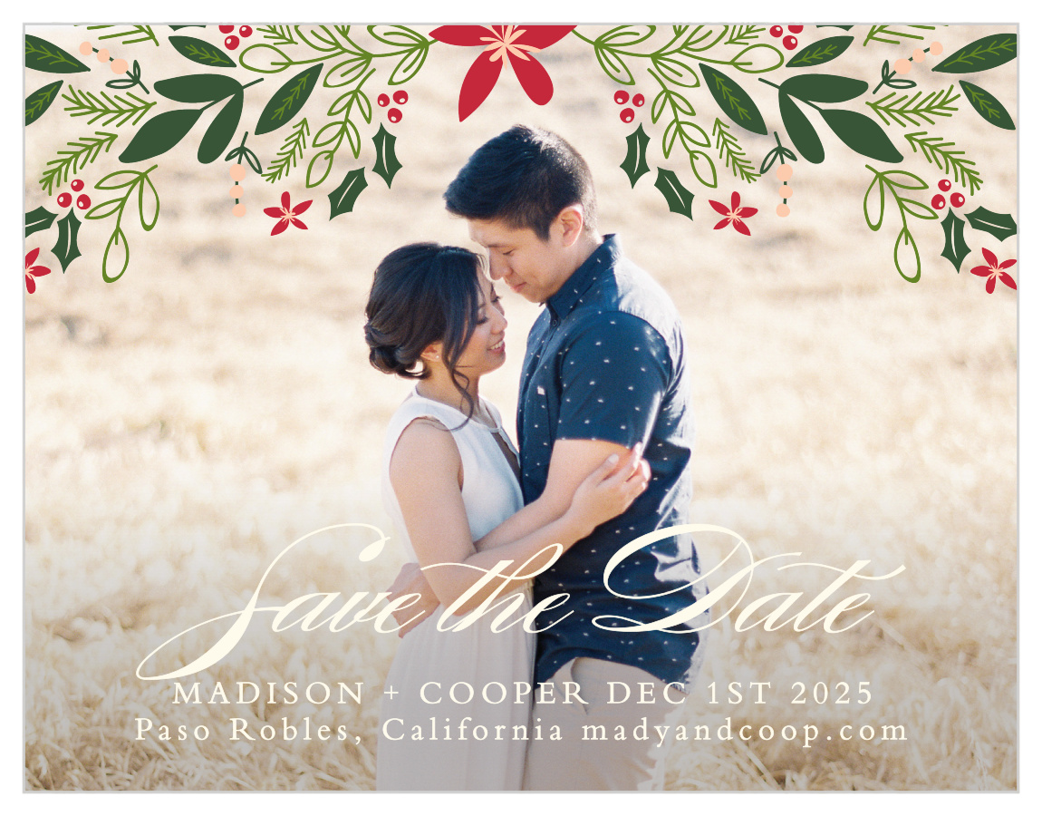 Holiday Bough Save The Date Magnets By Basic Invite