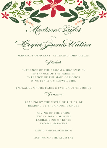 wedding programs match your colors style free basic invite