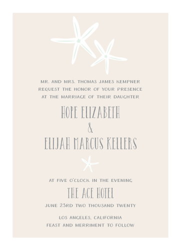 Starfish Wedding Invitations Match Your Color Style Free