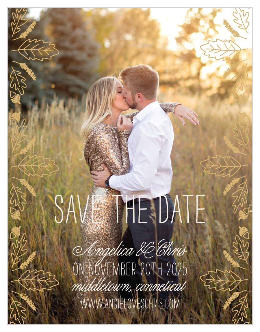 Elegant Autumn Foil Save The Date Cards By Basic Invite