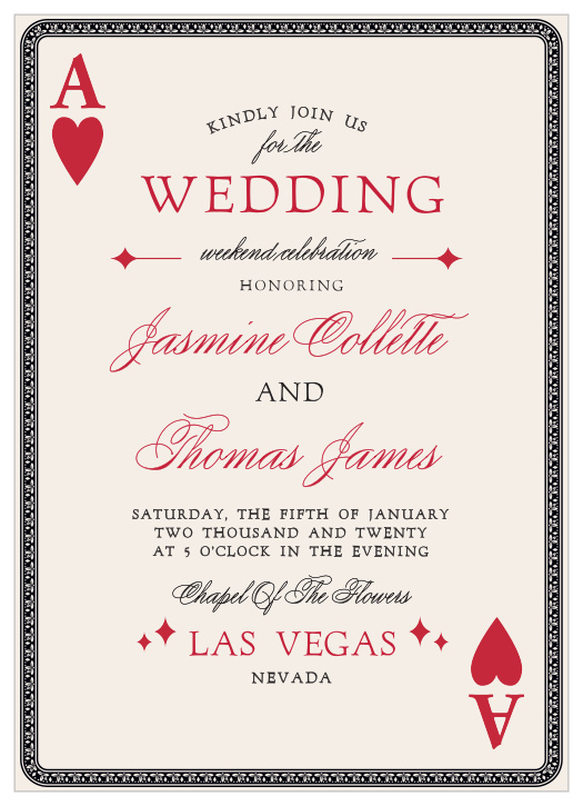 Vegas Wedding Invitations Match Your Color Style Free