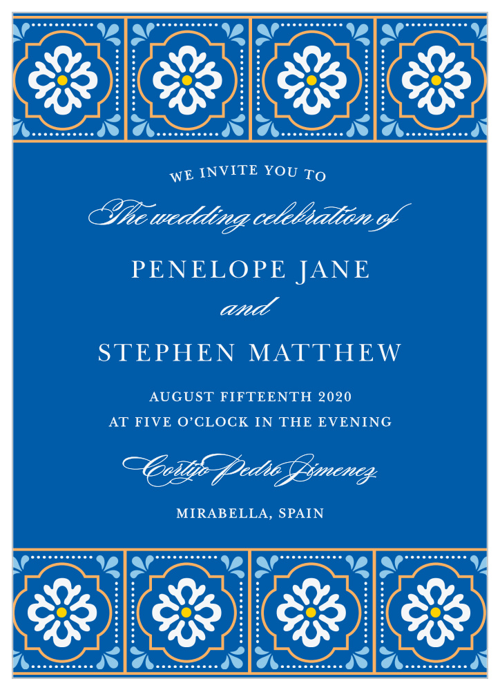 Spanish Tile Wedding Invitations by Basic Invite