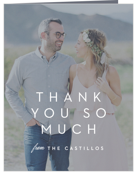 Your loved ones are sure to feel your gratitude, upon receiving our Opaque Love Wedding Thank You Cards!