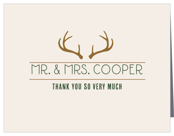 Deer & Campfire Camping Personalized Party Thank You Cards Deer & Campfire Camping Personalized Party Thank You Cards