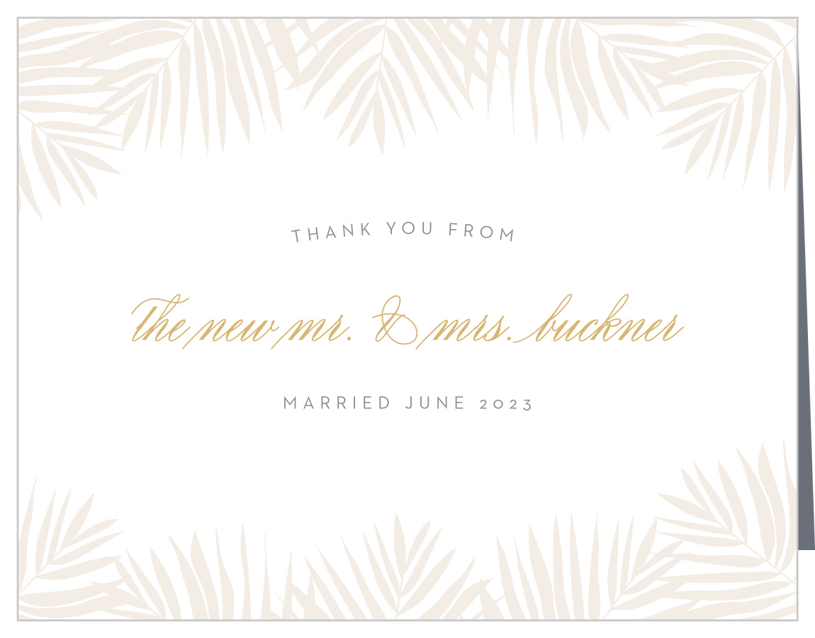 Palm Beach Foil Wedding Thank You Cards by Basic Invite