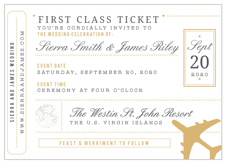 Boarding Pass Wedding Invitations Match Your Color Style Free