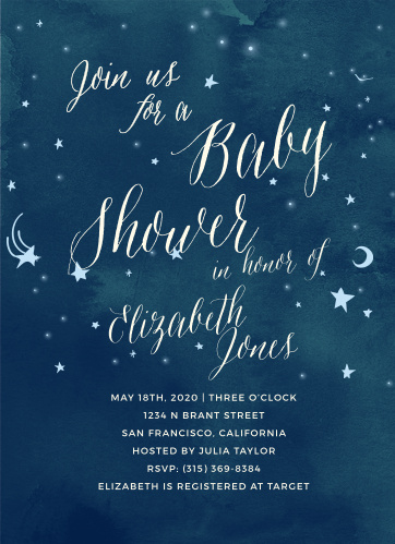 Moon Baby Shower Invitations Match Your Color Style Free