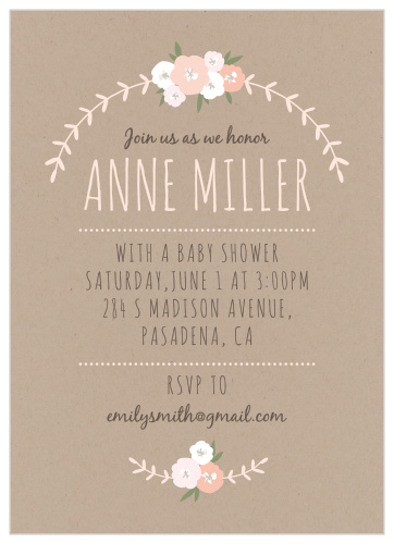 Create sweet, rustic invites to celebrate the mom-to-be with the Floral Kraft Baby Shower Invitations from the Love Vs Design Collection at Basic Invite.