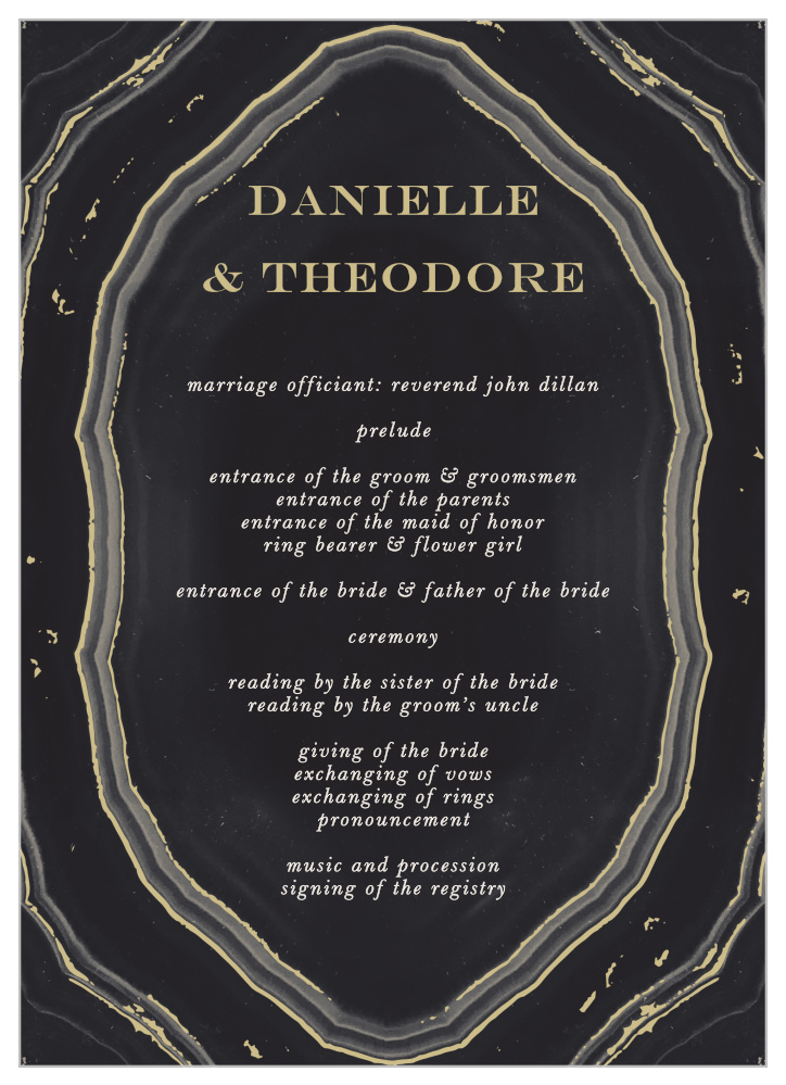 Gorgeous Geode Wedding Programs By Basic Invite