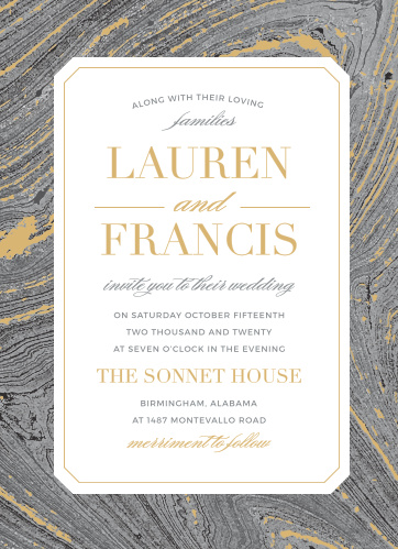 foil stamped wedding invitations gold silver rose gold basic