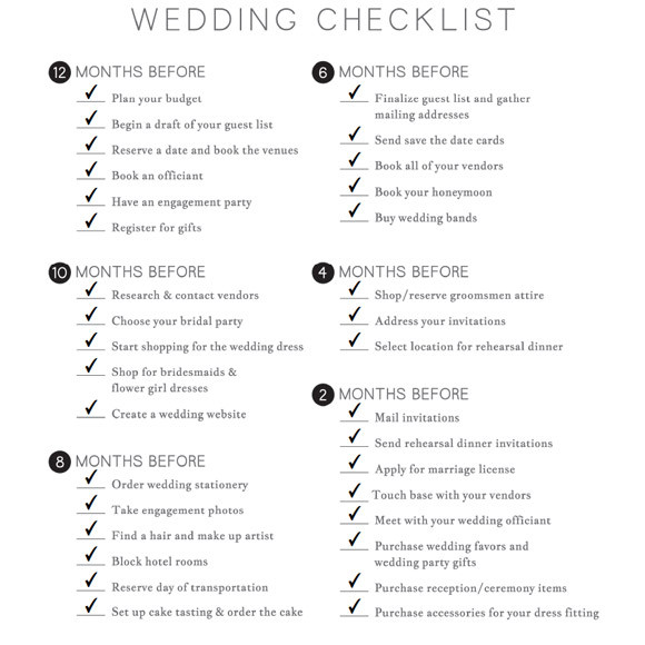 check off list for wedding