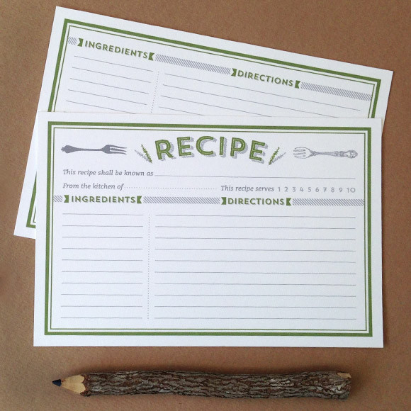 Classic Recipe Cards Printable By Basic Invite