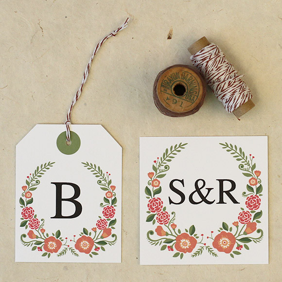 Floral Favor Tags Printable By Basic Invite