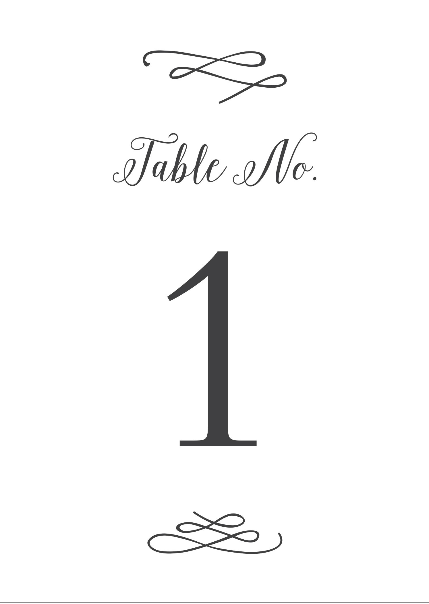 whimsical calligraphy table number printables by basic invite