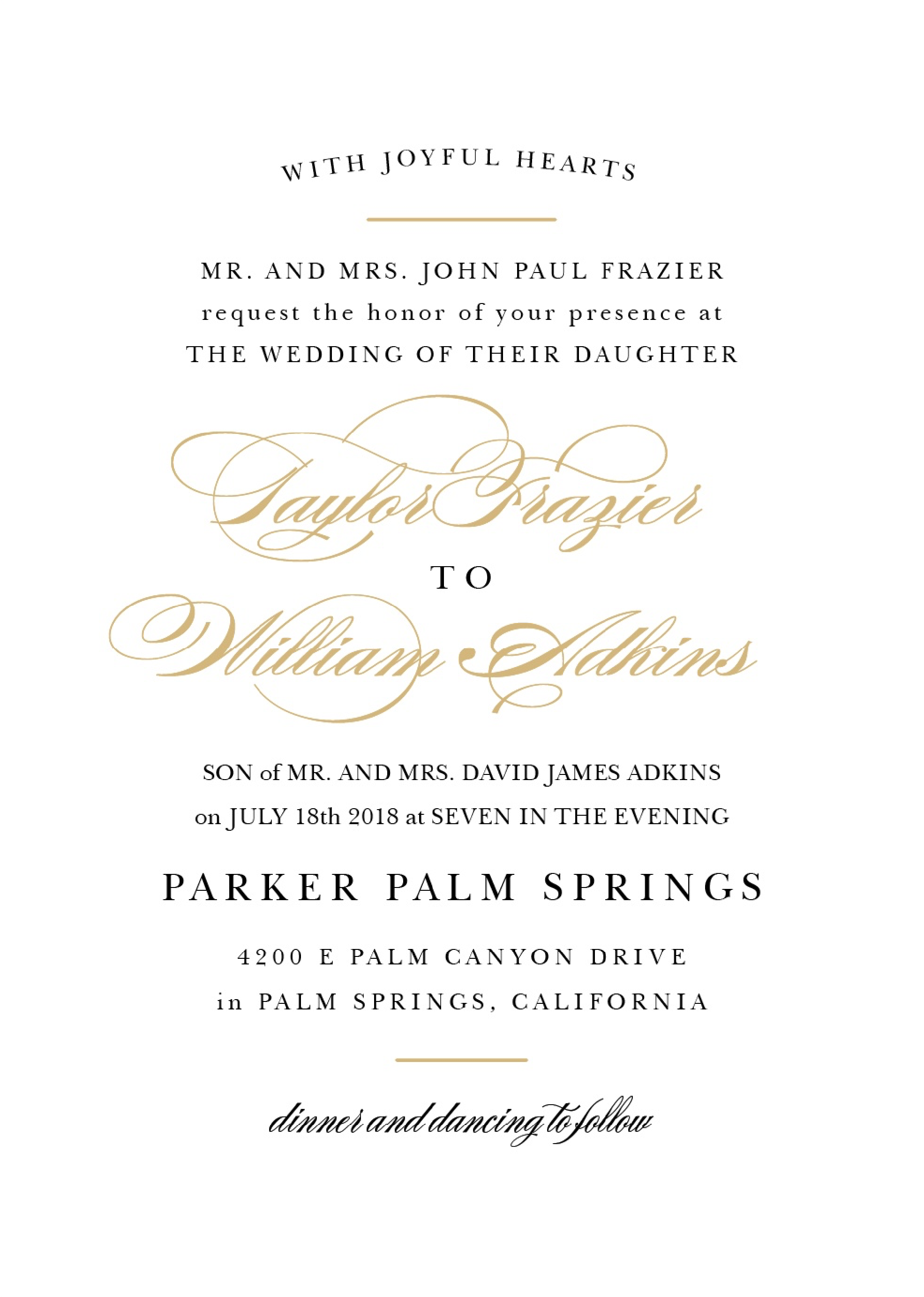 Wedding Invitation Wording Samples