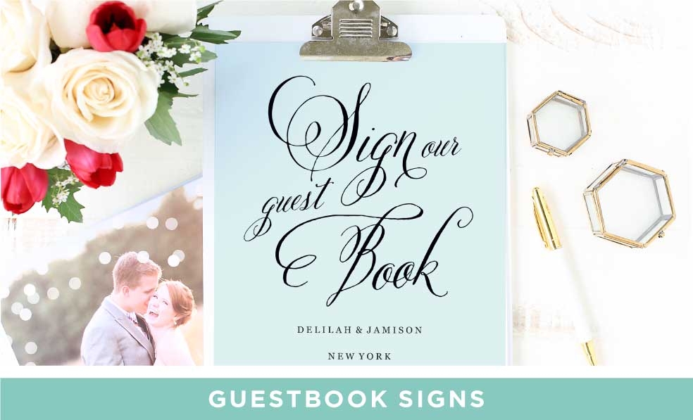 Matching Guest Book Signs